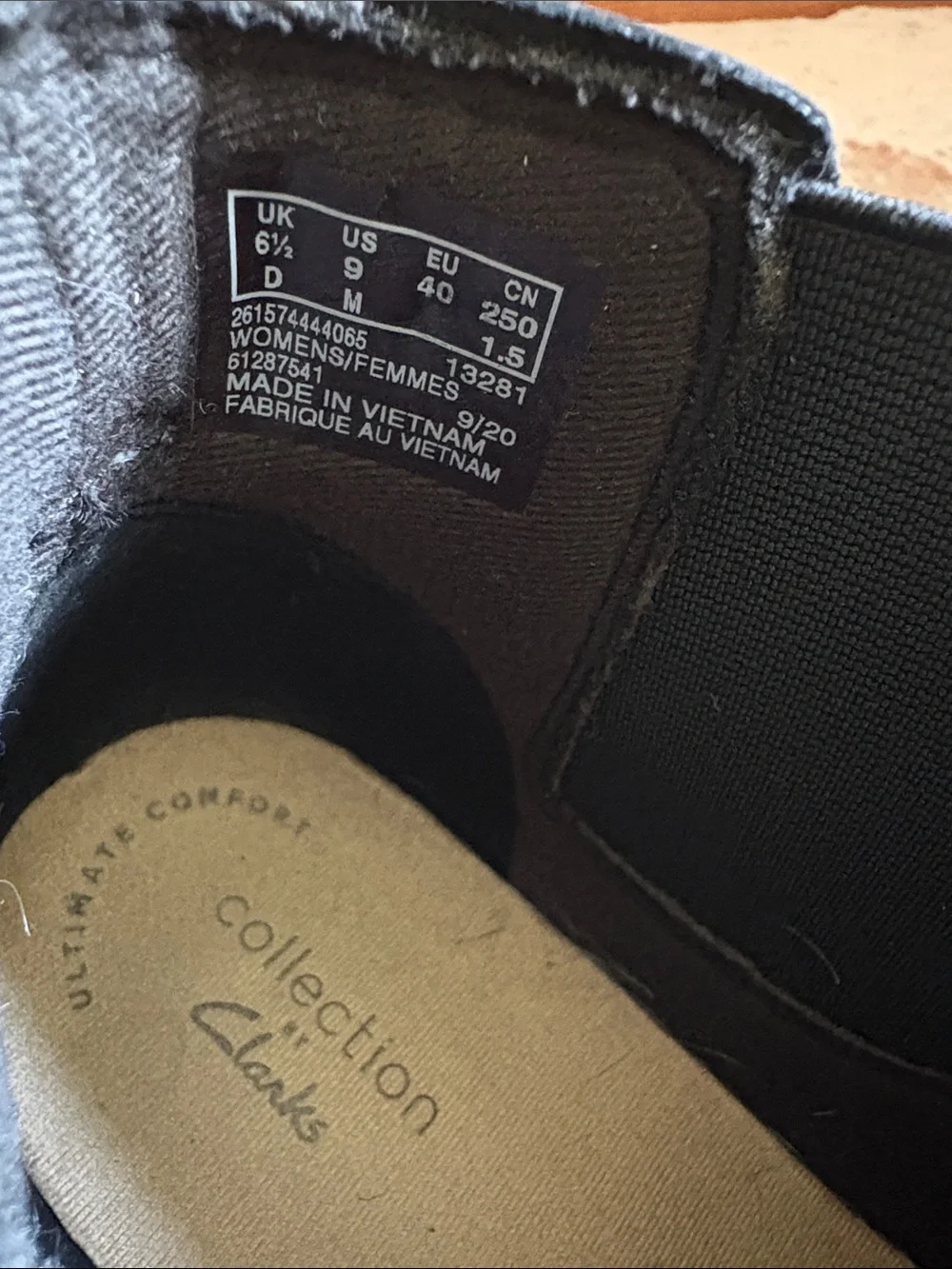 Clarks Black Wedge Chelsea Ankle Booties